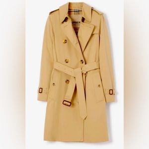 NWOT Burberry Kensington Heritage mid-length Trench Coat honey color US16/UK18